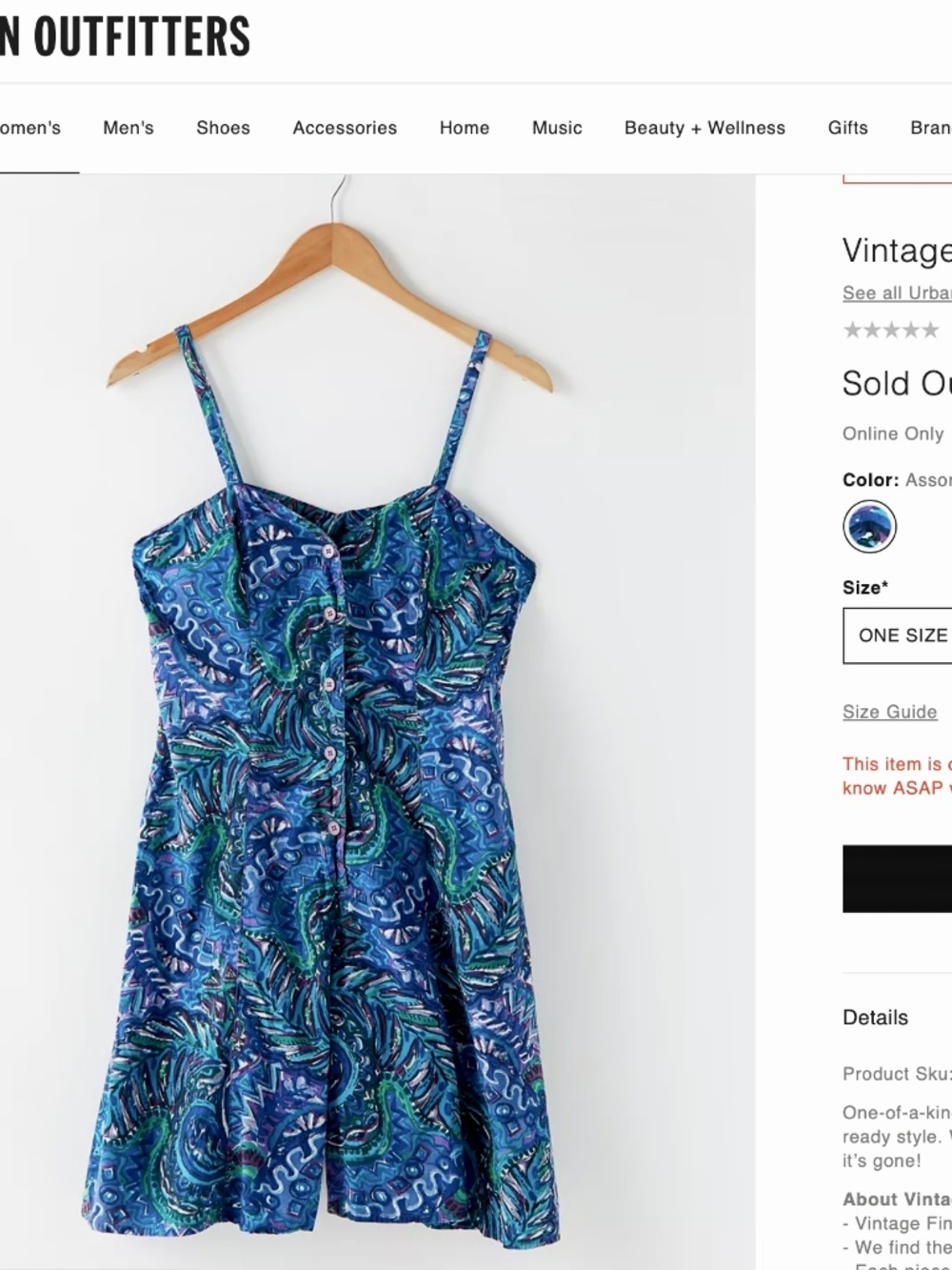Vintage Cotton Abstract Paisley Print Romper by TREND BASICS - L